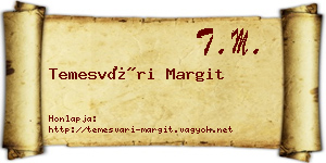 Temesvári Margit névjegykártya